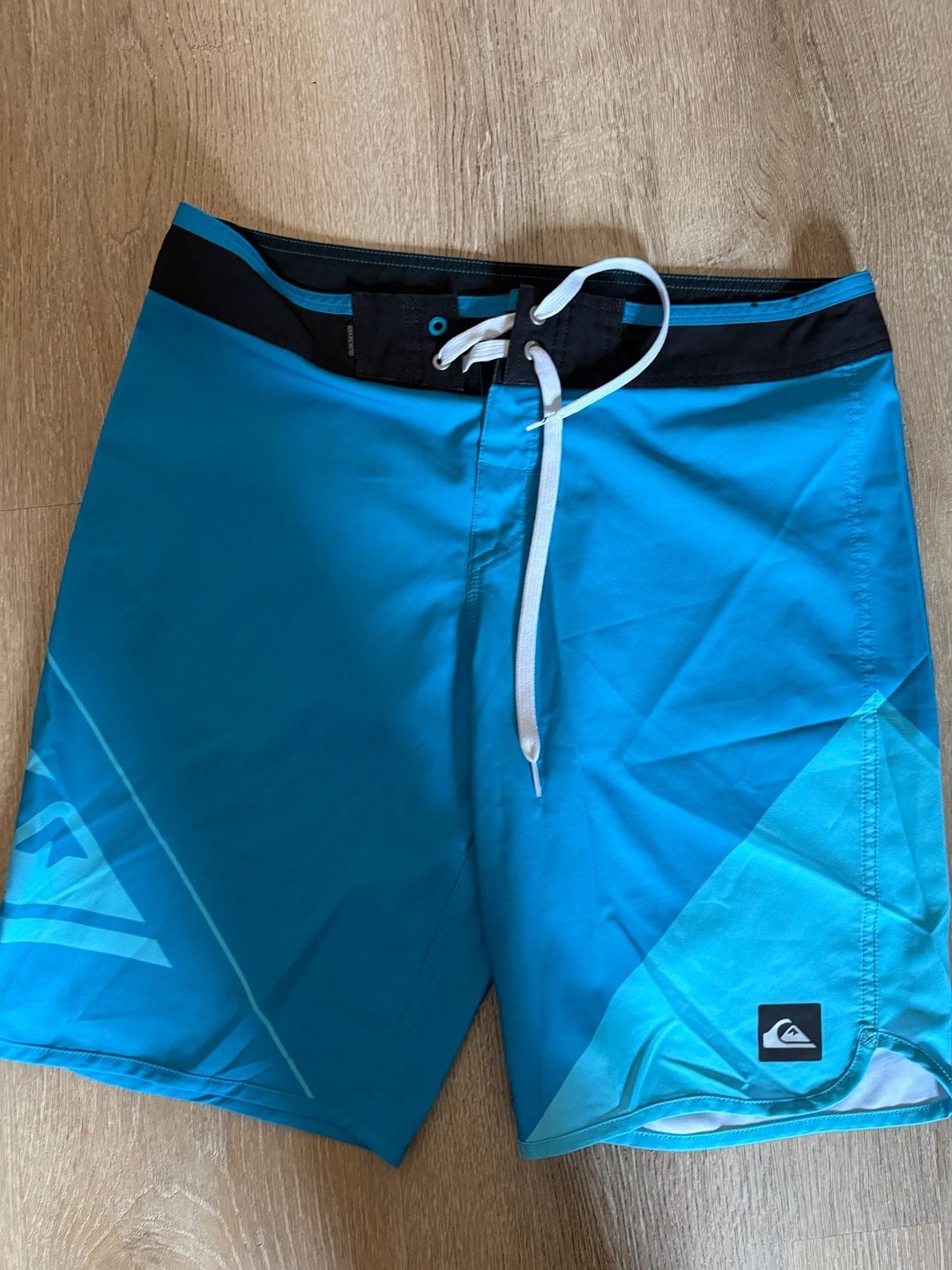 Quiksilver Highline New Wave Board Shorts Size 32 Blue Surf Swim Trunks 2