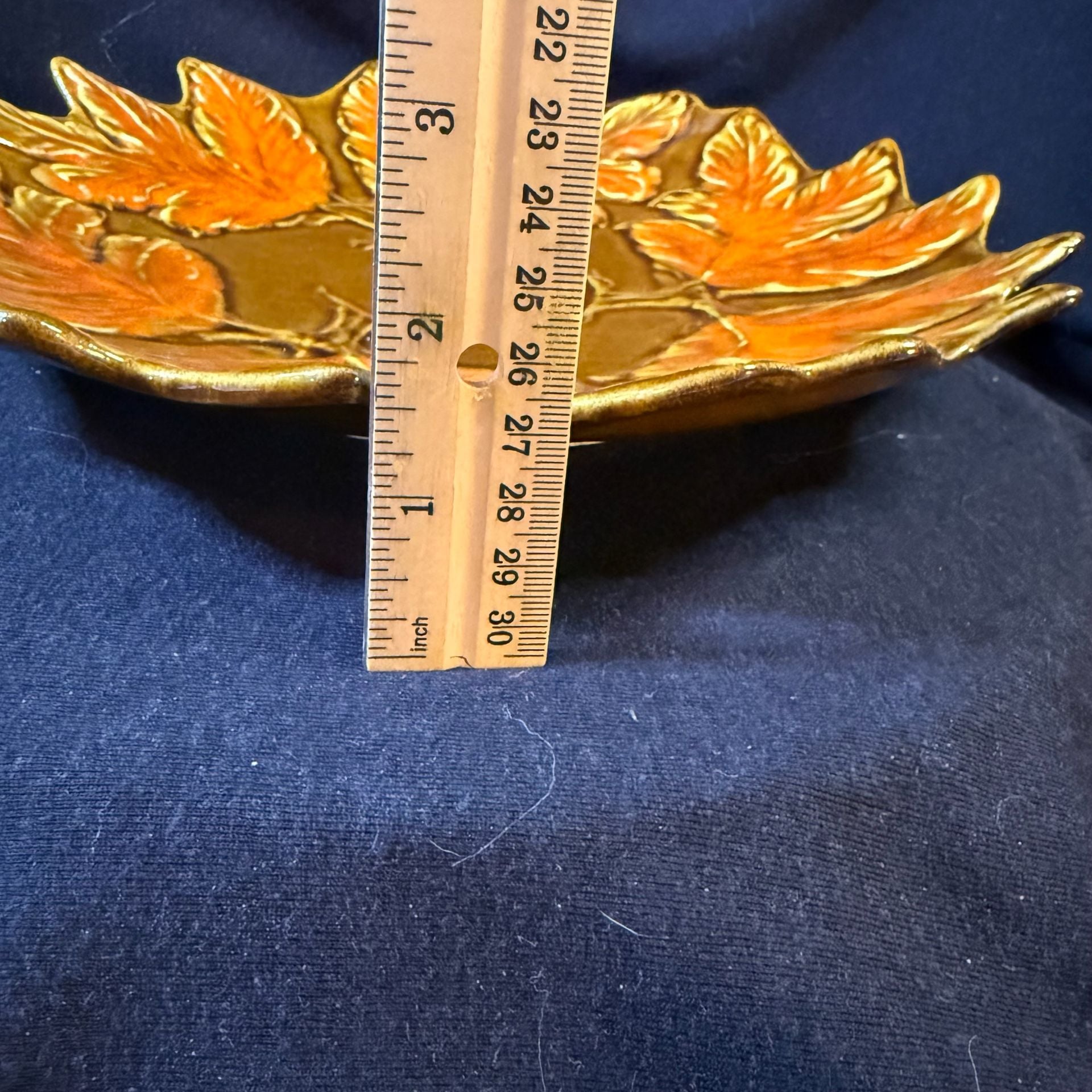 MCM Calif USA Pottery Leaf Platter 372 373 Ceramic Fall Decor Thanksgiving tray 8