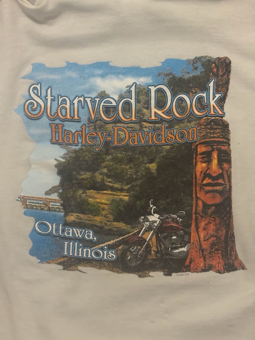 Harley Davidson Starved Rock Hoodie Size M White 3
