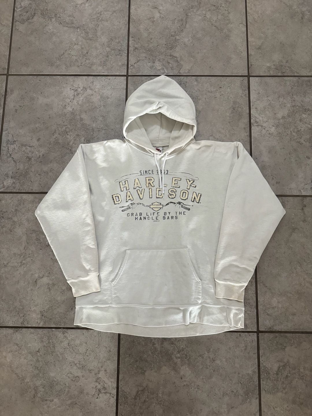 Harley Davidson Starved Rock Hoodie Size M White 4