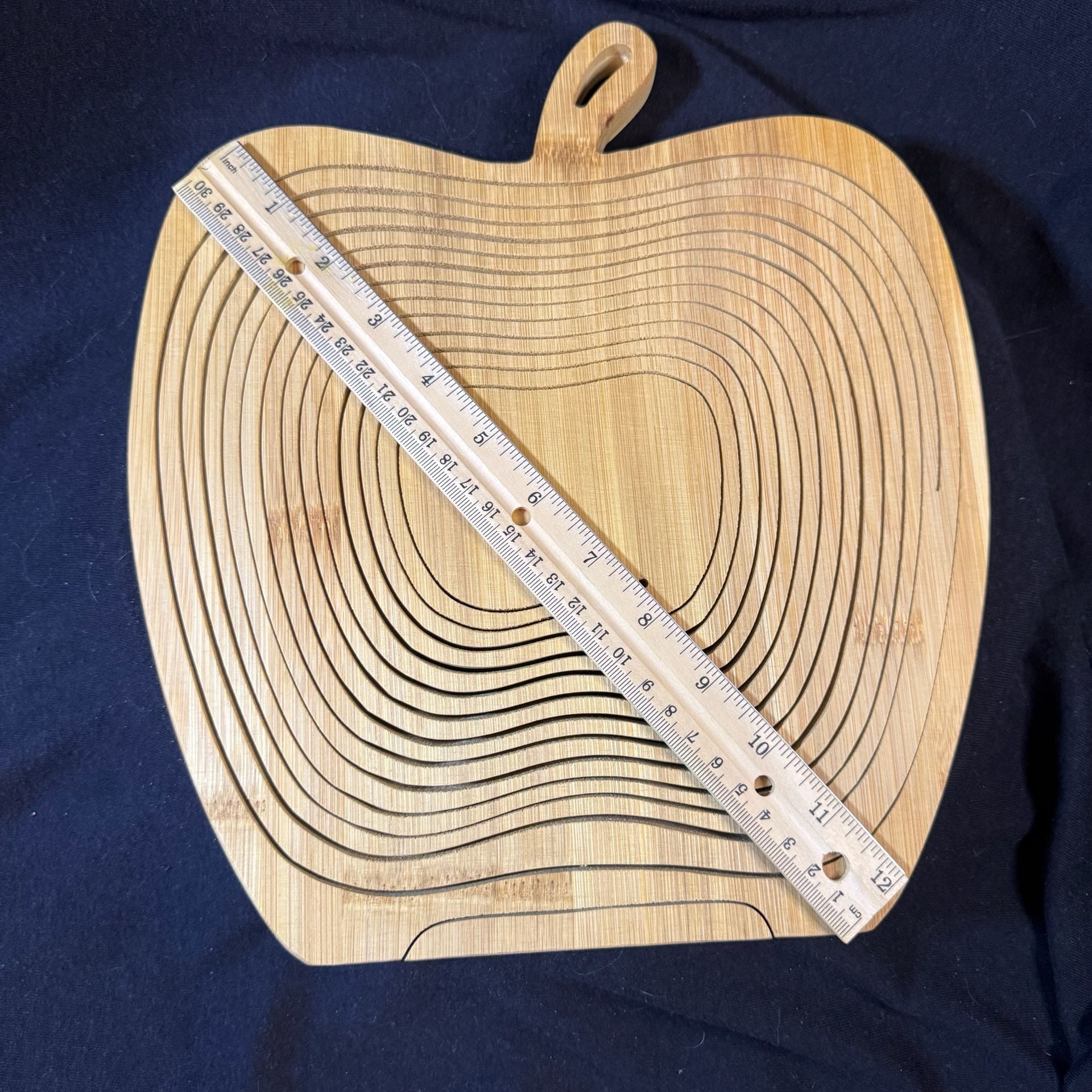 Bamboo Apple Collapsible Fruit Basket Trivet 7