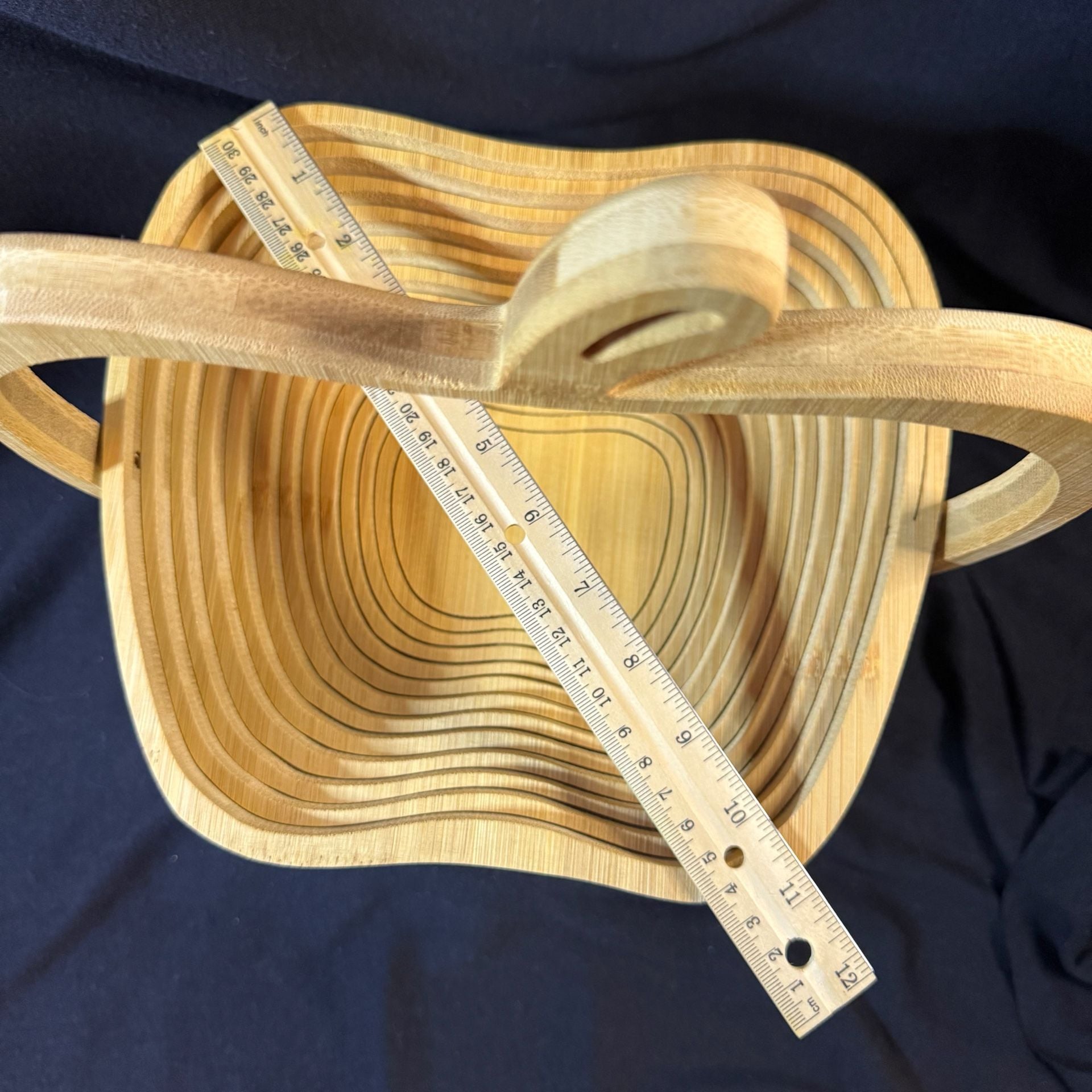 Bamboo Apple Collapsible Fruit Basket Trivet 9