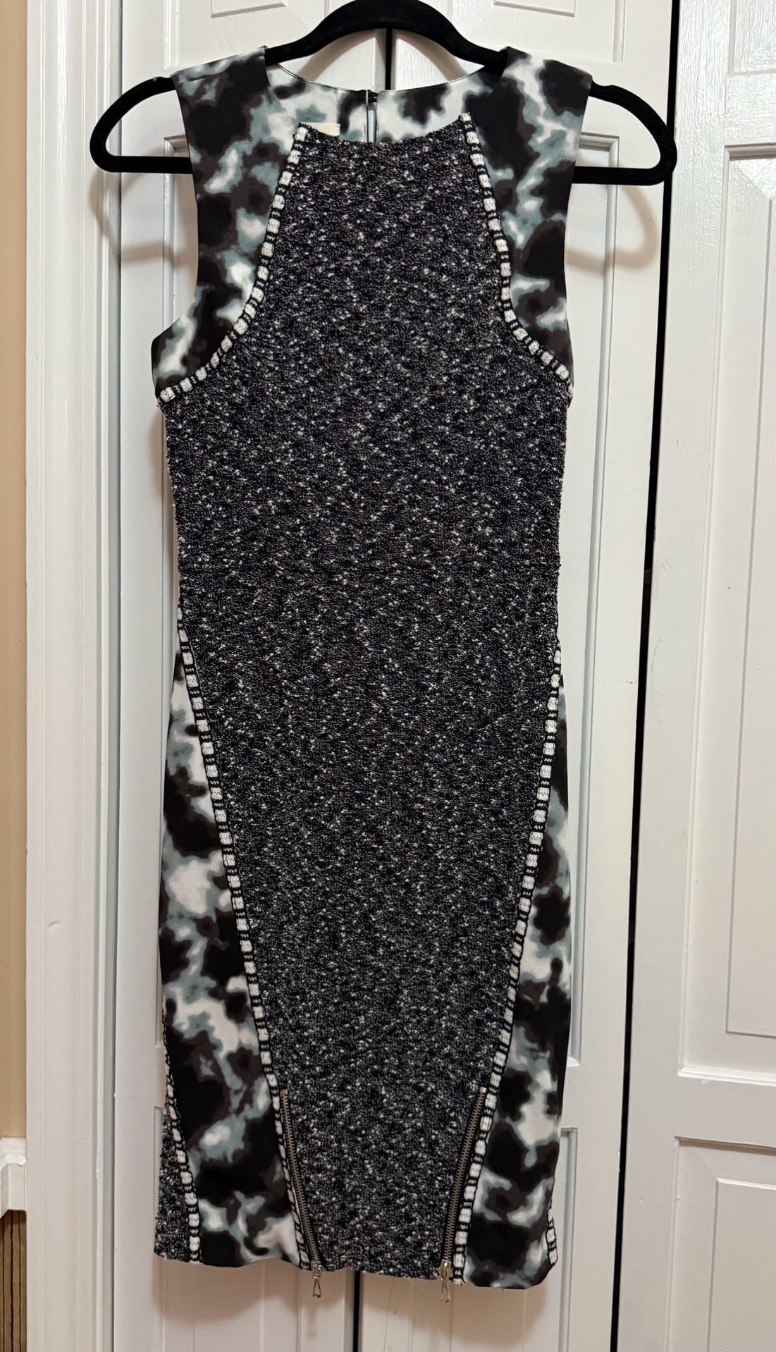 Rachel Roy Dress Size 4 Black White Tweed Cloud Sleeveless 2