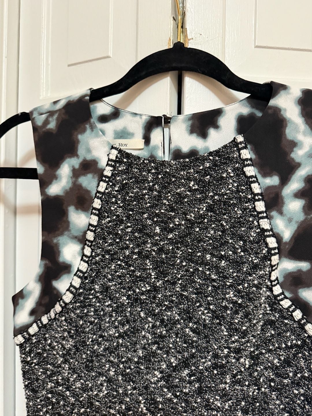Rachel Roy Dress Size 4 Black White Tweed Cloud Sleeveless 4