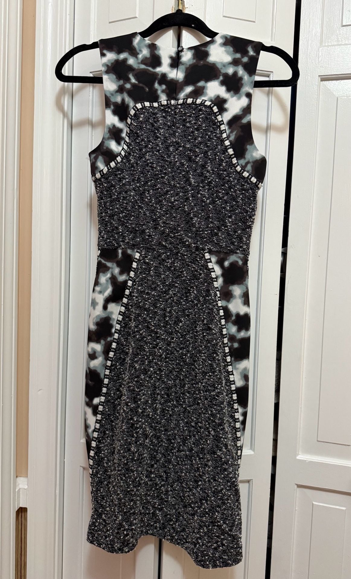 Rachel Roy Dress Size 4 Black White Tweed Cloud Sleeveless 6