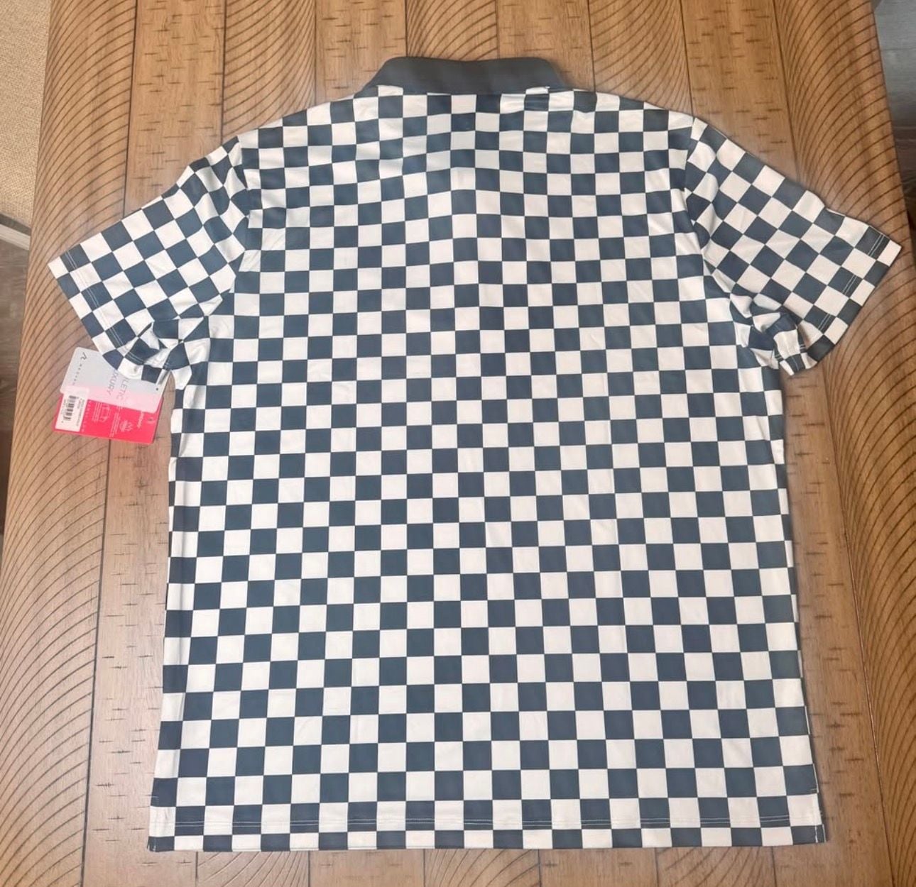 Redvanly Cedres Polo Size XL Black White Checkered Tuxedo Golf Shirt 1053 3