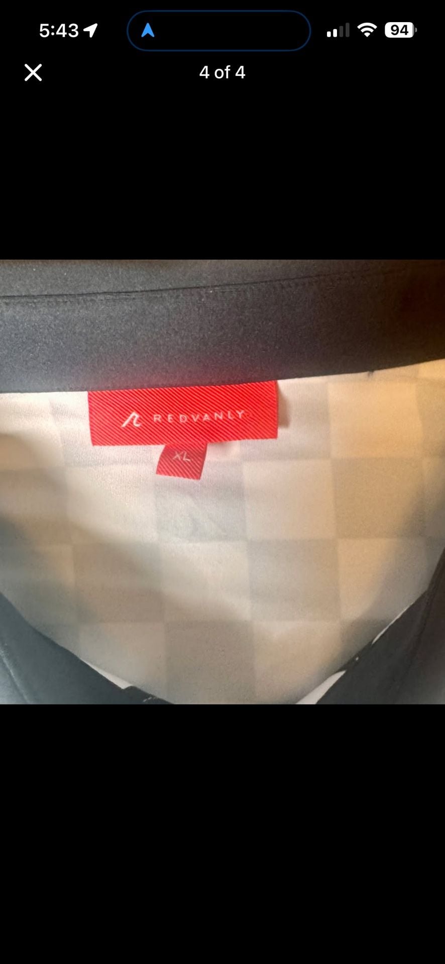 Redvanly Cedres Polo Size XL Black White Checkered Tuxedo Golf Shirt 1053 5