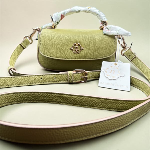 Nanette Lepore Green Pebbled Mini Crossbody Bag