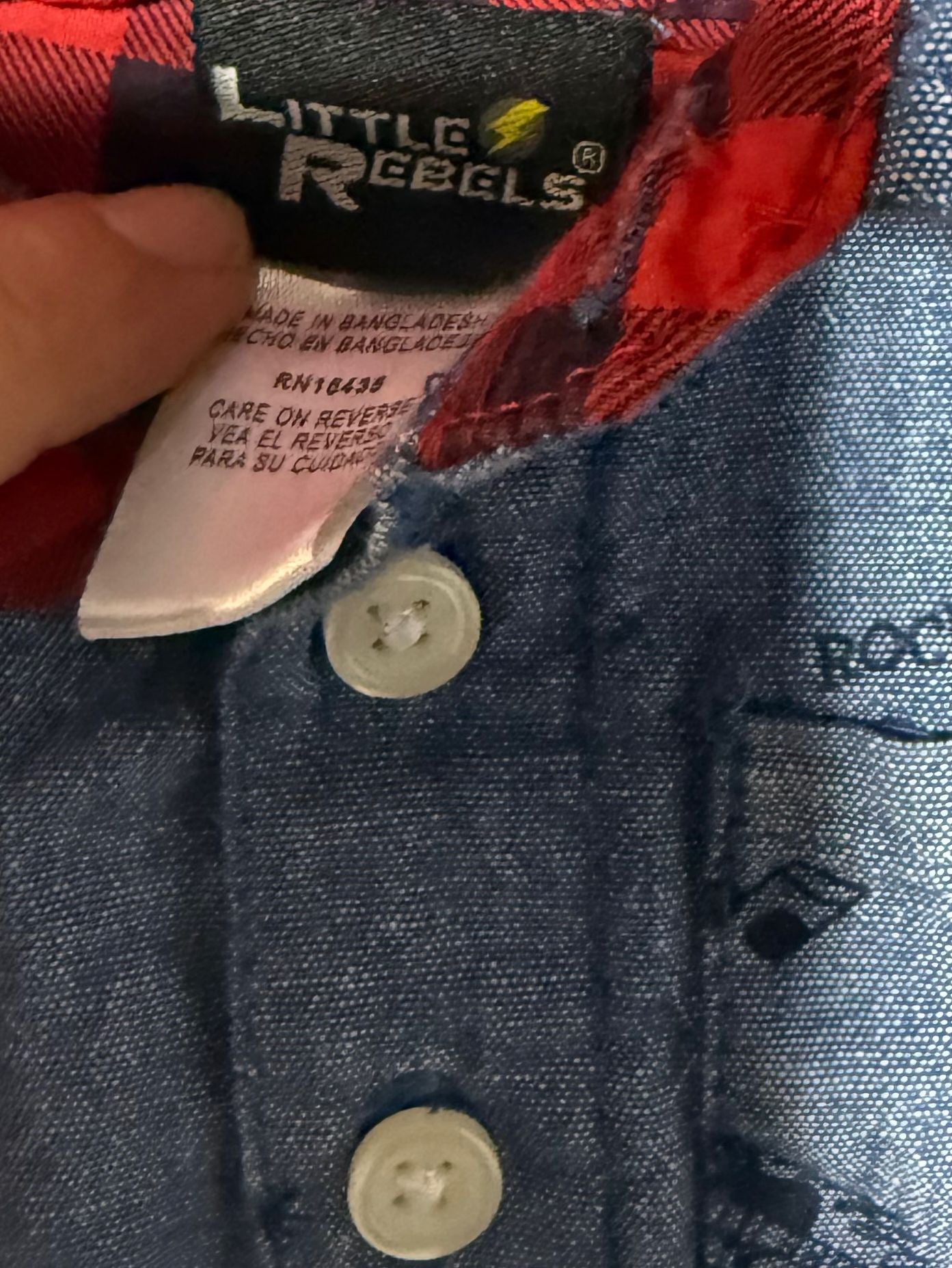 Little Rebels Button-Down Shirt Size 12M Blue Rock Guitar Print 7
