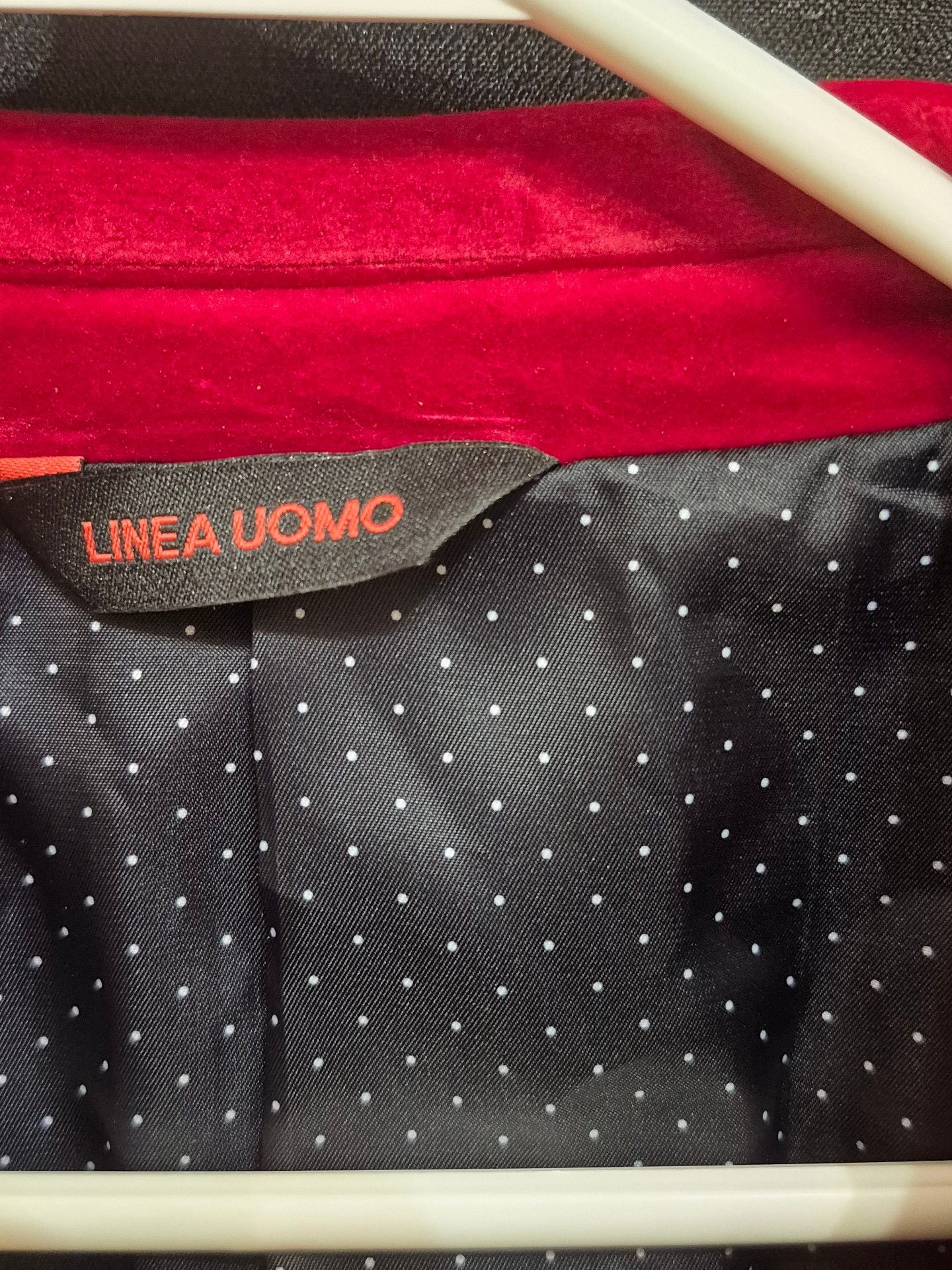 Linea Uomo Men's Red Velvet Two-Button Blazer Jacket Size 54 Regular 7