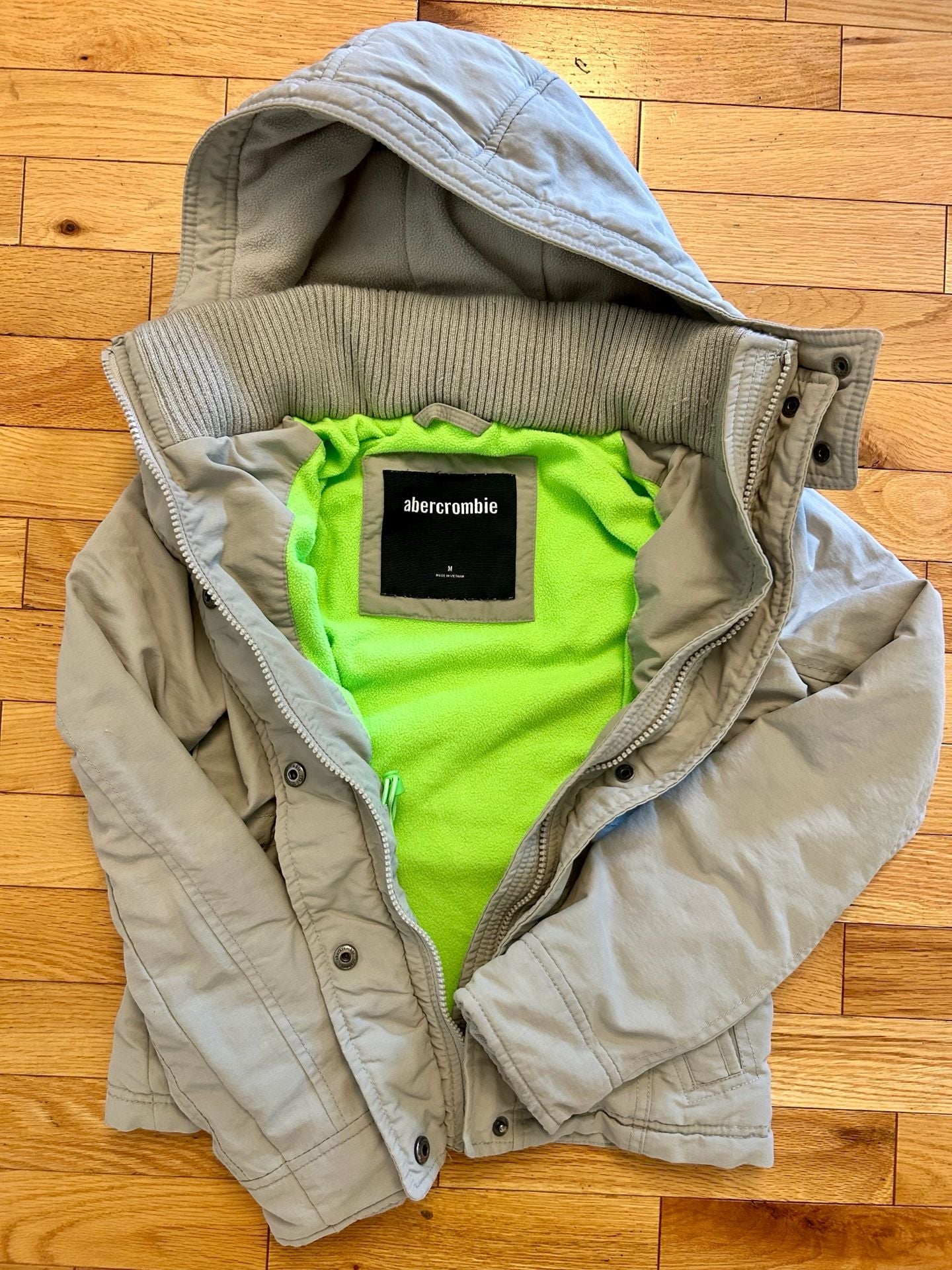 Abercrombie & Fitch Winter Jacket Size M Gray Hooded 2
