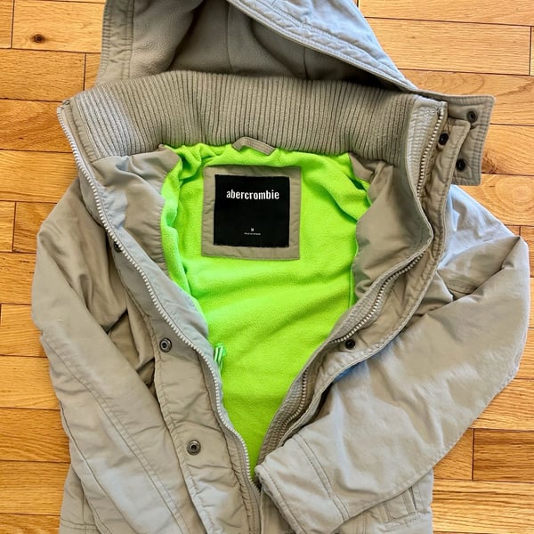 Abercrombie & Fitch Winter Jacket Size M Gray Hooded