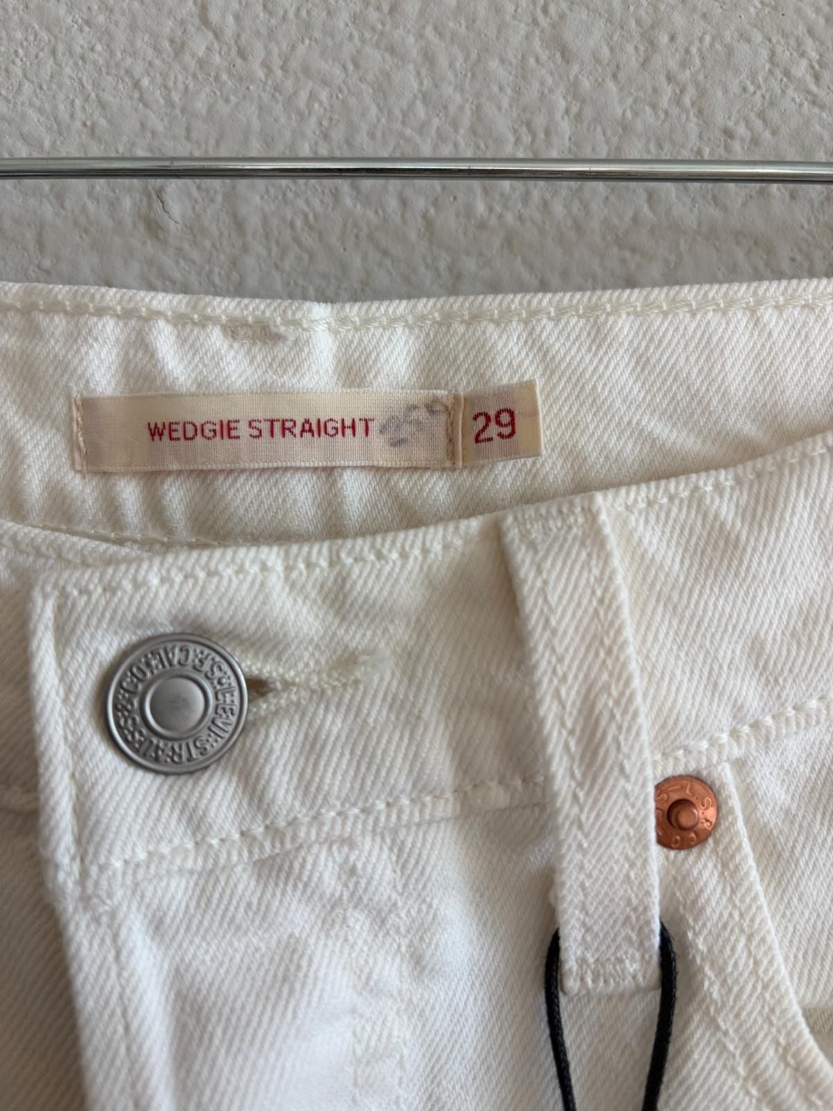 Levi's Wedgie Straight Size 29 White Denim Jeans 4