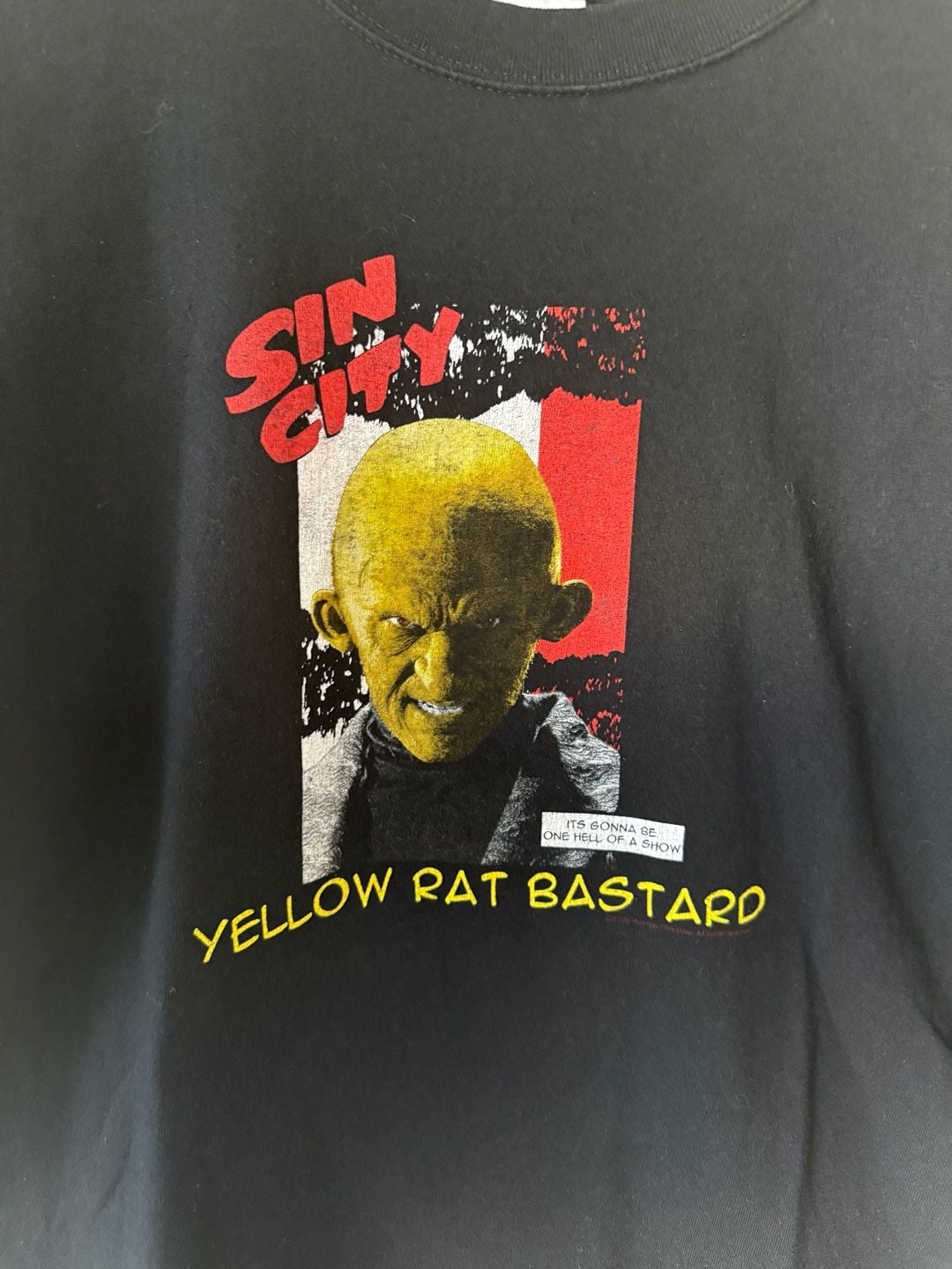 Anvil Sin City Yellow Rat Bastard T-Shirt Size L Black Movie Promo 2