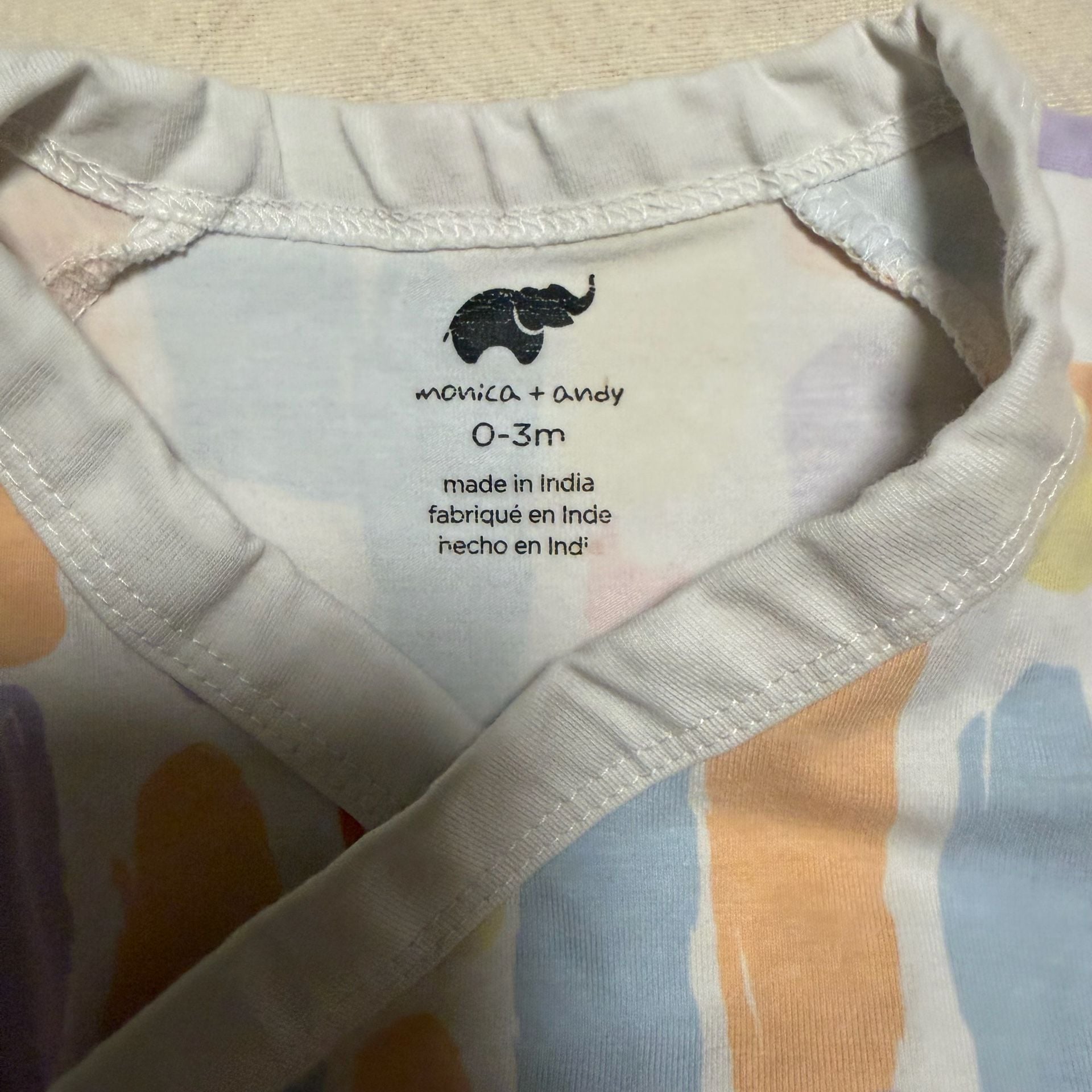 Monica + Andy Kimono Romper Size 0-3m Pastel Brushstrokes 4