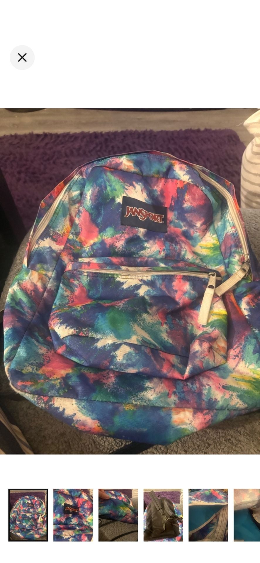 JanSport SuperBreak Backpack Multi Color Paint Splatter Tie Dye 2