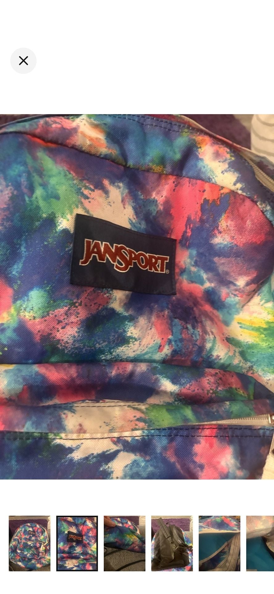 JanSport SuperBreak Backpack Multi Color Paint Splatter Tie Dye 3