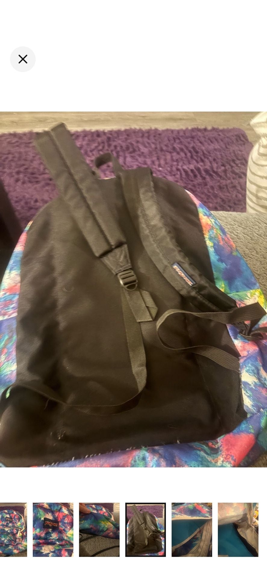 JanSport SuperBreak Backpack Multi Color Paint Splatter Tie Dye 5