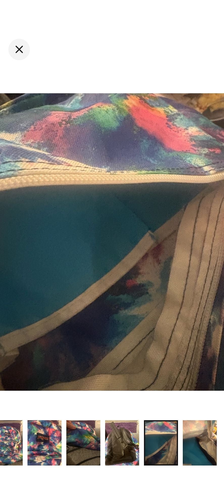 JanSport SuperBreak Backpack Multi Color Paint Splatter Tie Dye 6