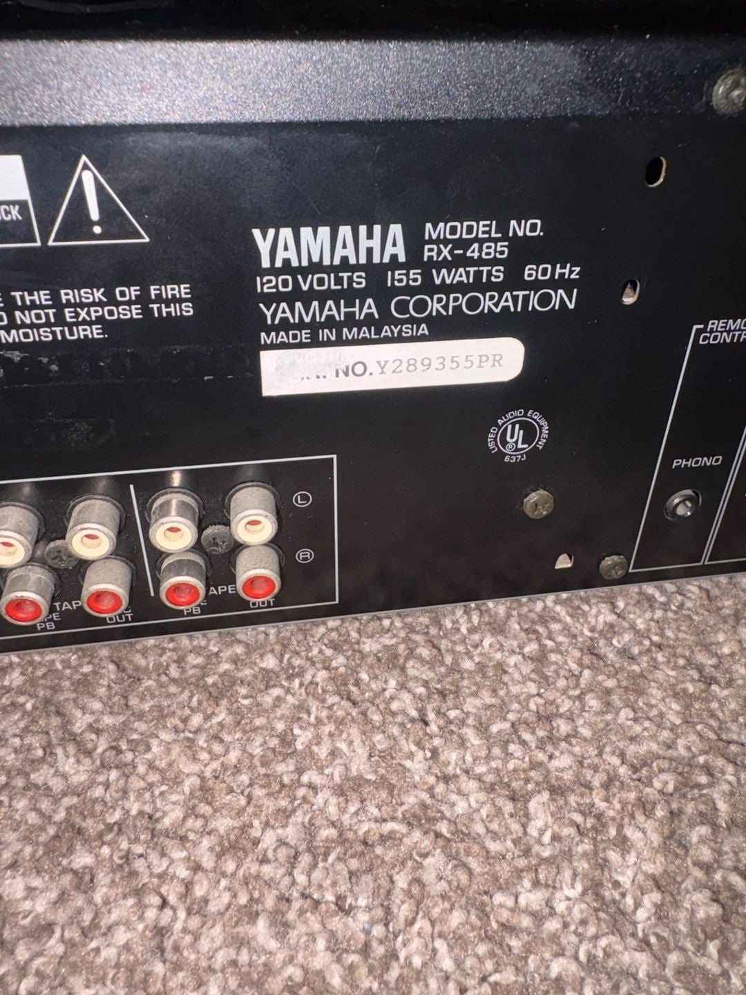Yamaha Natural Sound Stereo Receiver RX-485 5