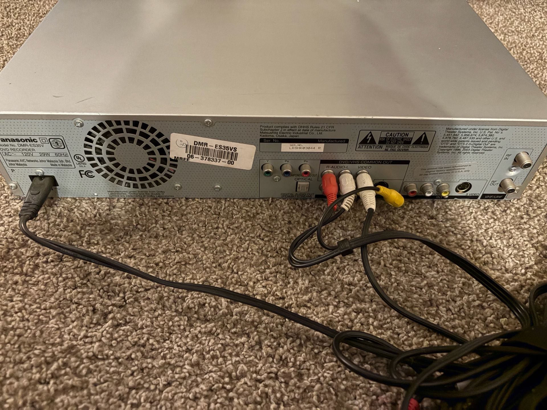 Panasonic DMR-ES35V Dvd/Vcr combo recorder *remote doesn’t work 5