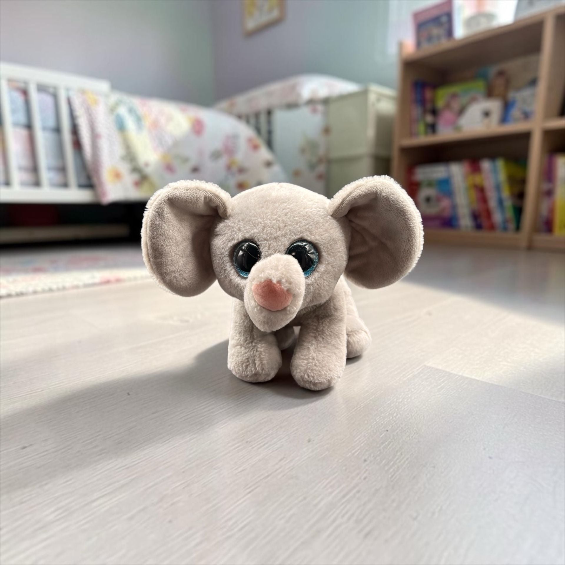 Ty Whopper Elephant Plush Toy Blue Glitter Eyes 1