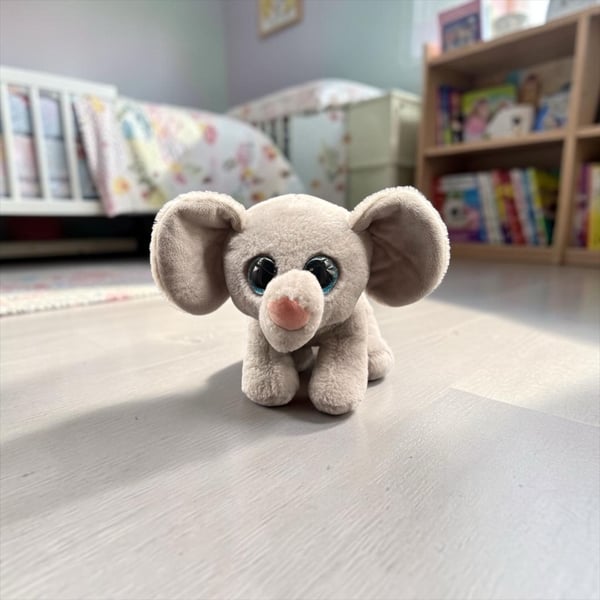 Ty Whopper Elephant Plush Toy Blue Glitter Eyes