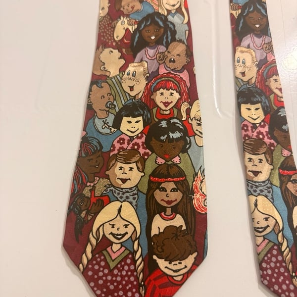 Children's Miracle Network Silk Novelty Tie Red Children Print