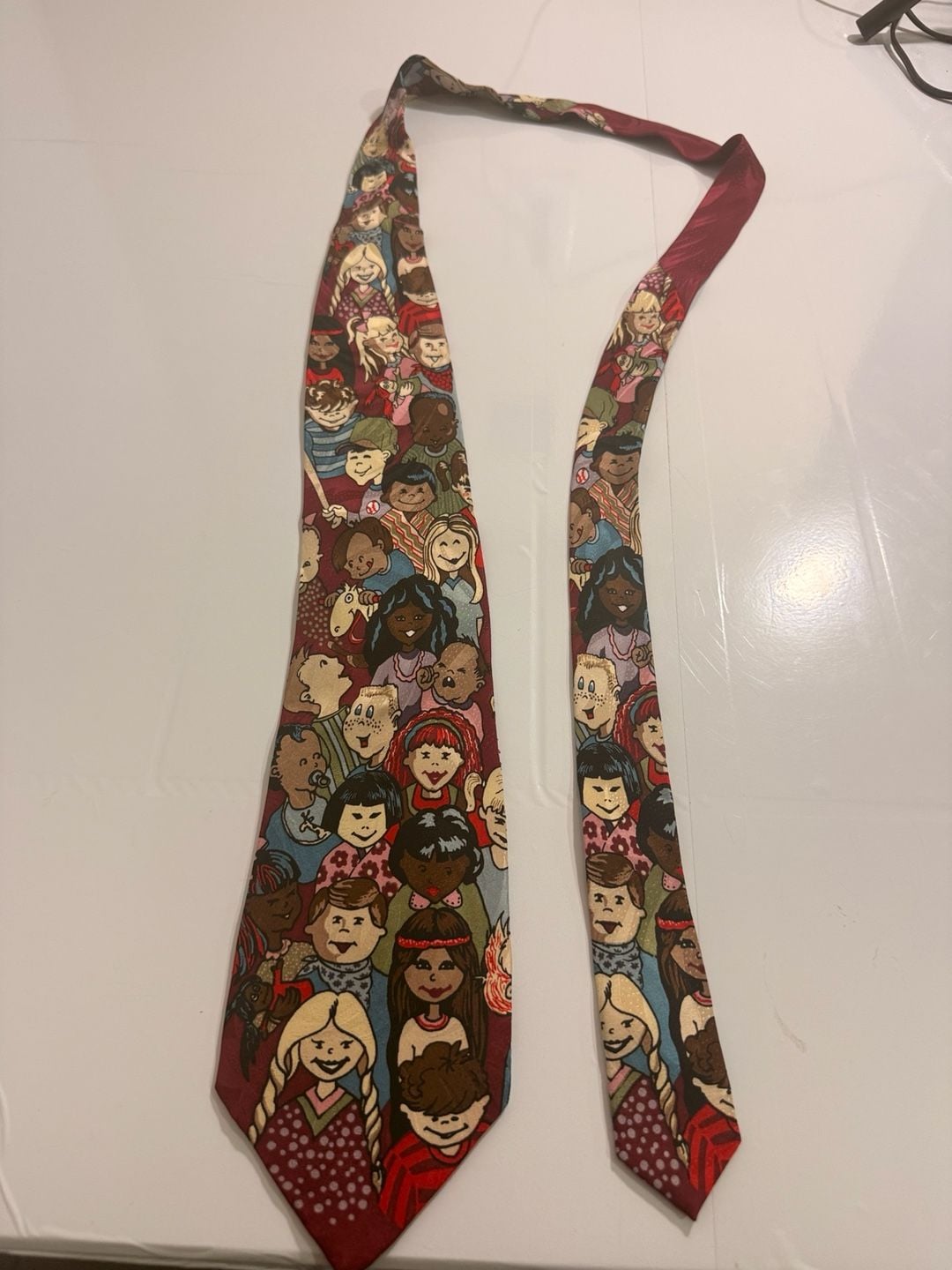Children's Miracle Network Silk Novelty Tie Red Children Print 2