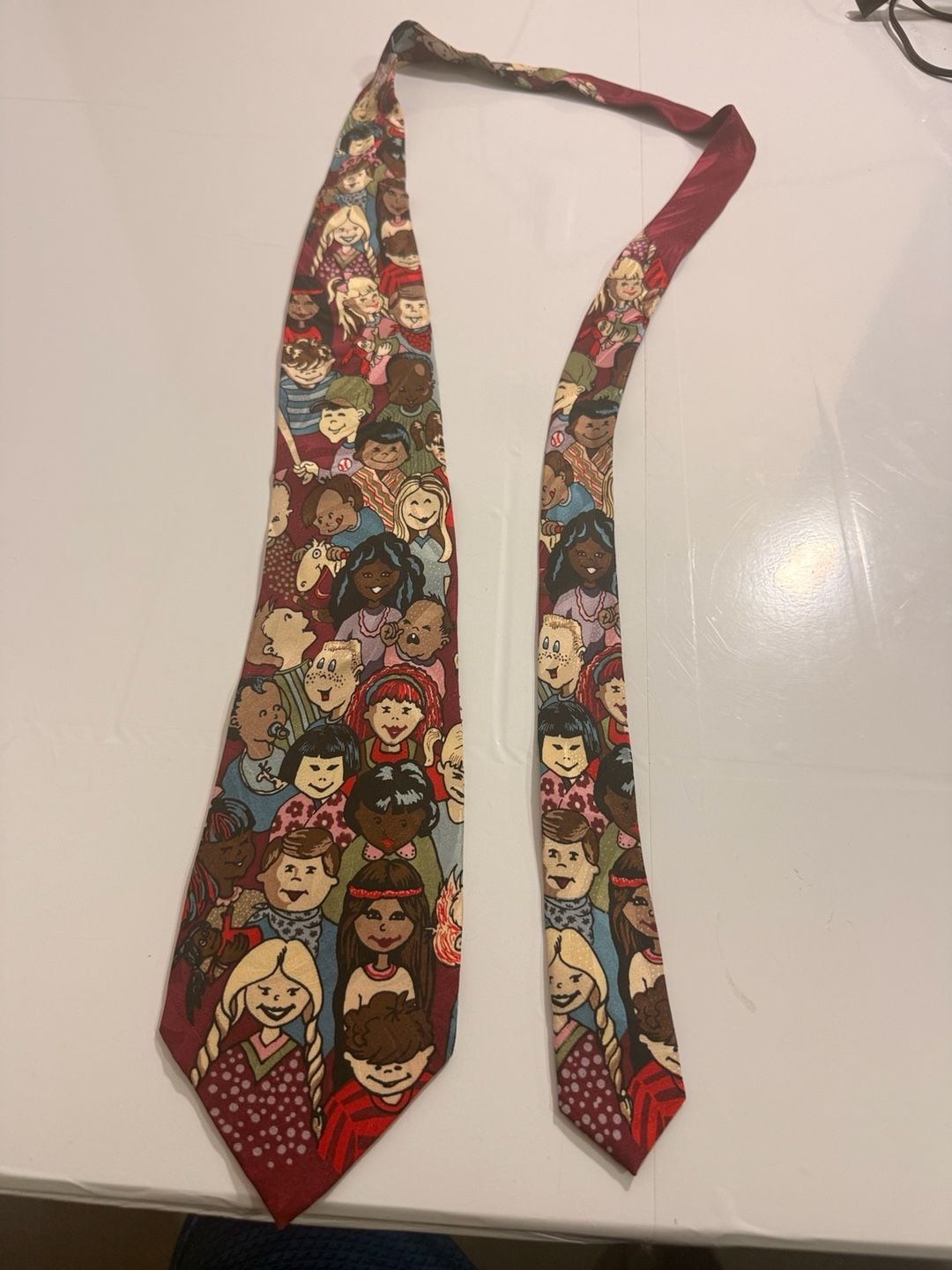 Children's Miracle Network Silk Novelty Tie Red Children Print 3