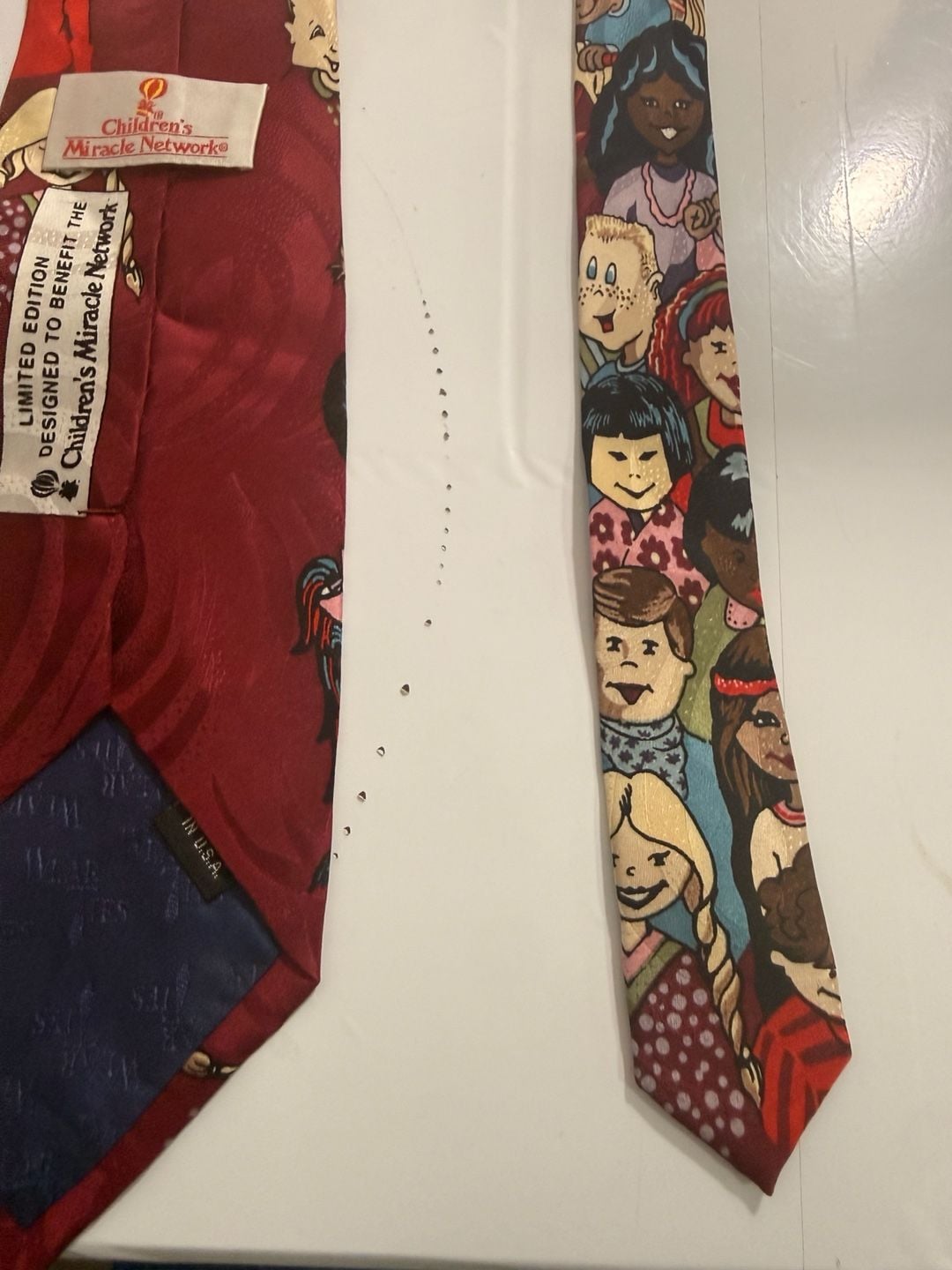 Children's Miracle Network Silk Novelty Tie Red Children Print 5