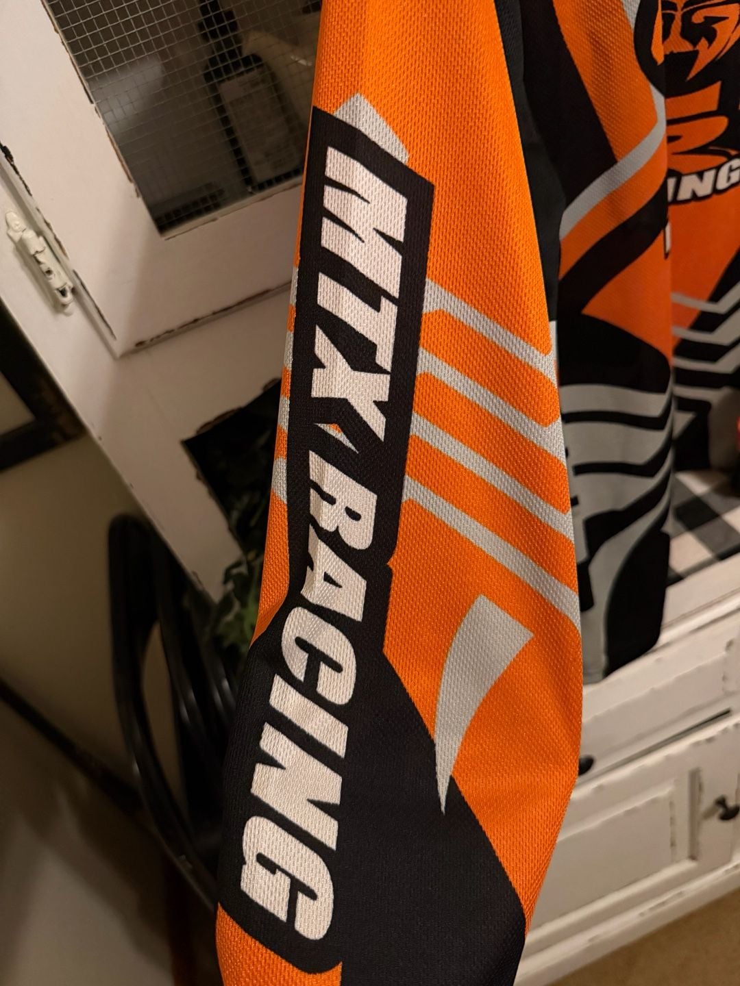 MTX Motocross Jersey Size youth L 14-16 Orange Black Long Sleeve Riding Shirt 6