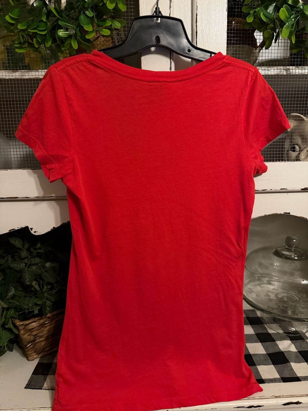 Women’s Disney Beauty and the Beast Broadway Musical V-Neck Rose Shirt Red 5