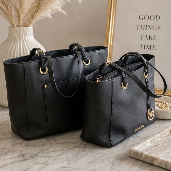 Michael Kors Walsh Saffiano Leather Tote Bag Black