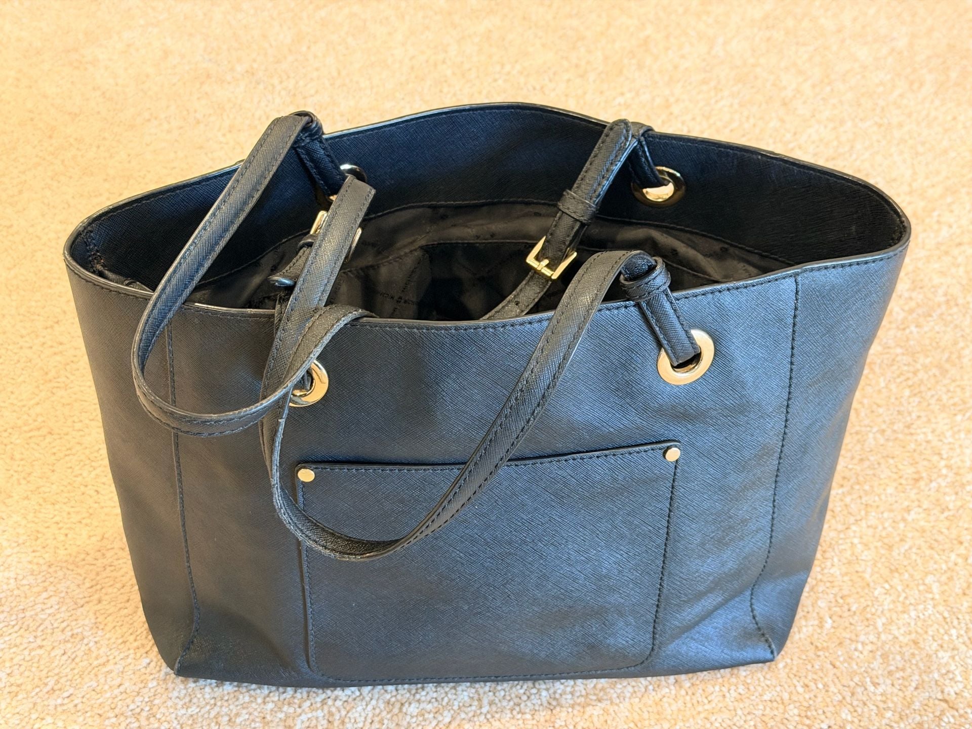 Michael Kors Walsh Saffiano Leather Tote Bag Black 4