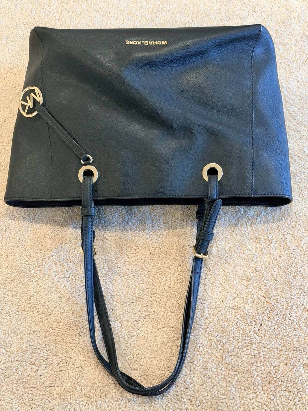 Michael Kors Walsh Saffiano Leather Tote Bag Black 7