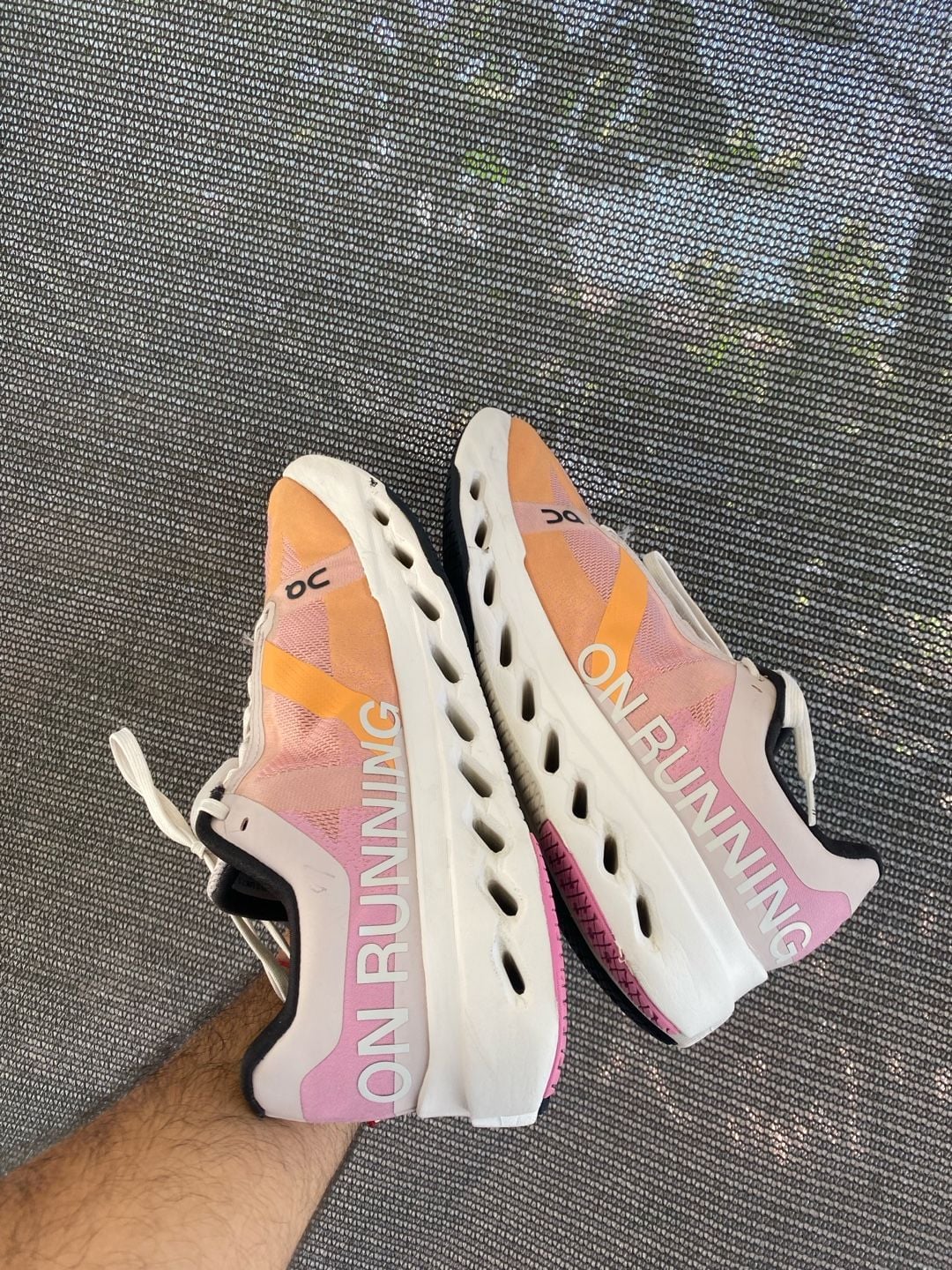 On Cloudsurfer Next Running Shoes Pink Orange 5