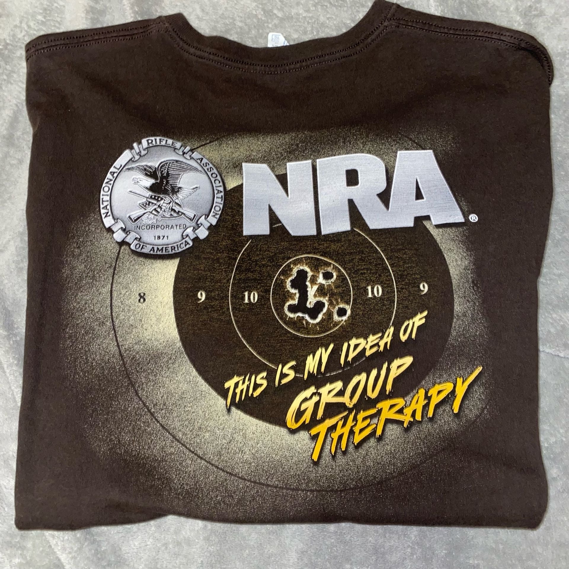 NRA Group Therapy T-Shirt Size XL Brown Cotton 2