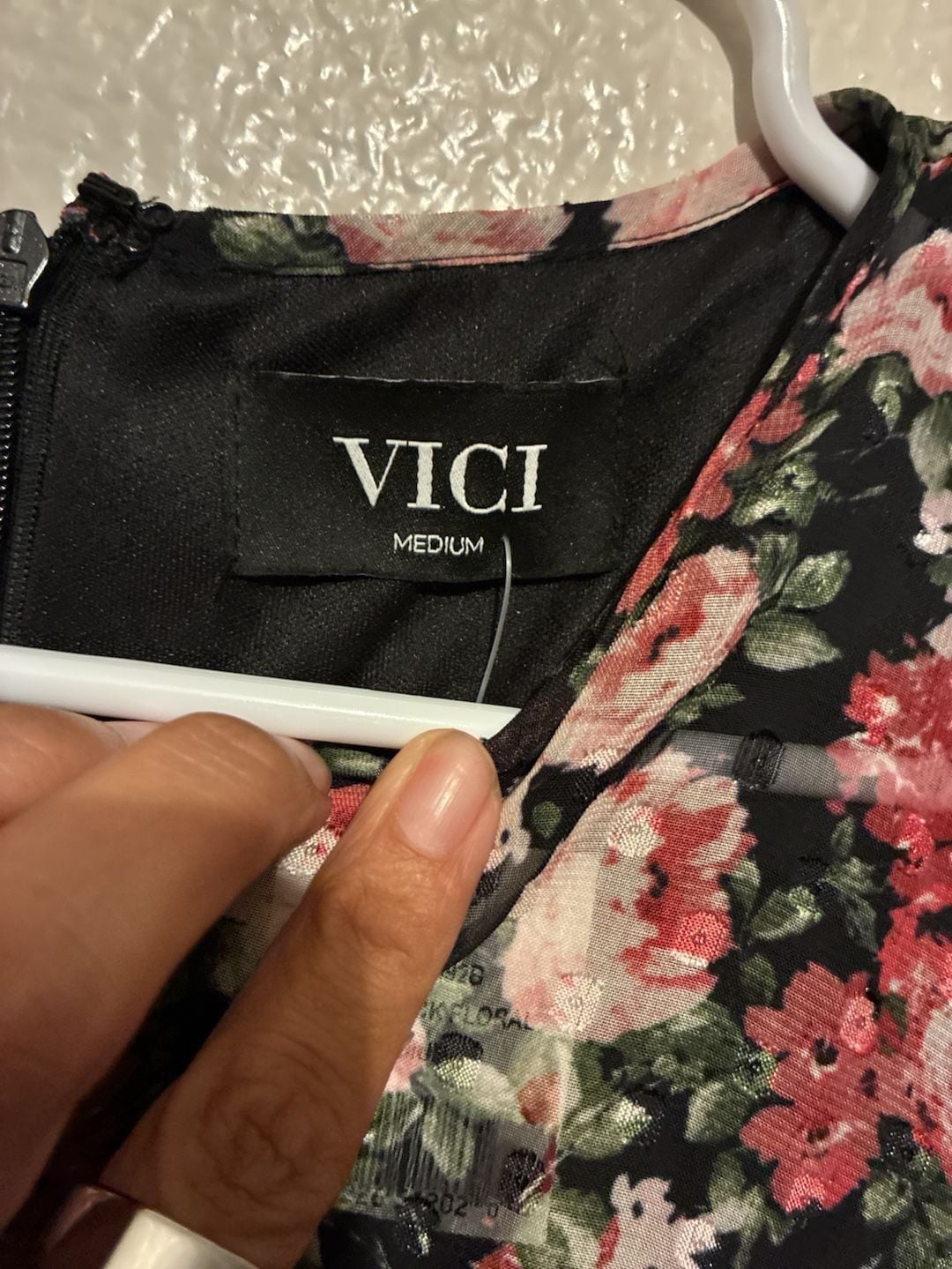 VICI Dress Medium Black Floral Long Sleeve Ruched Mini Y2K cottagecore fairy coquette 3