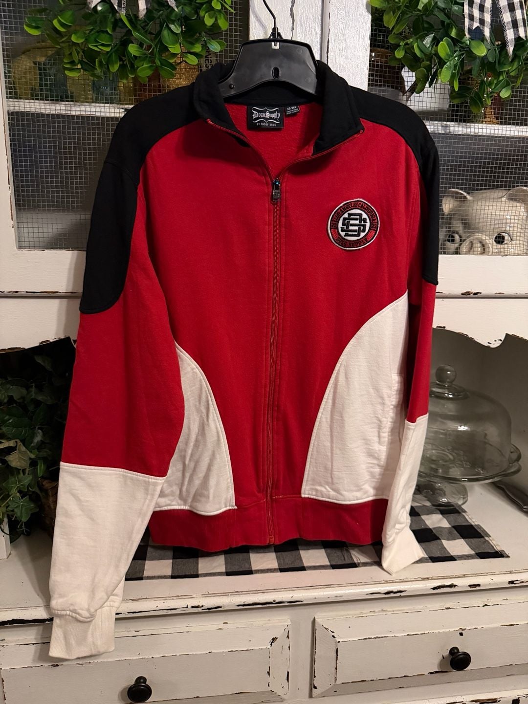 Dogg Supply by Snoop Dogg Full Zip Track Jacket Size XS Red Black White 2