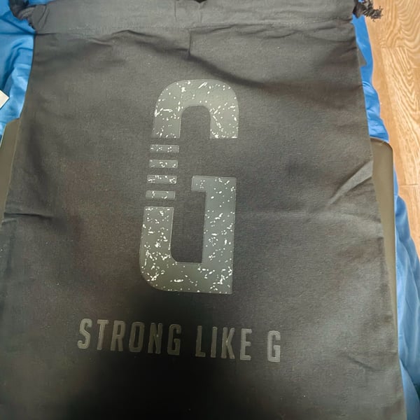 Strong Like G Black Drawstring Bag