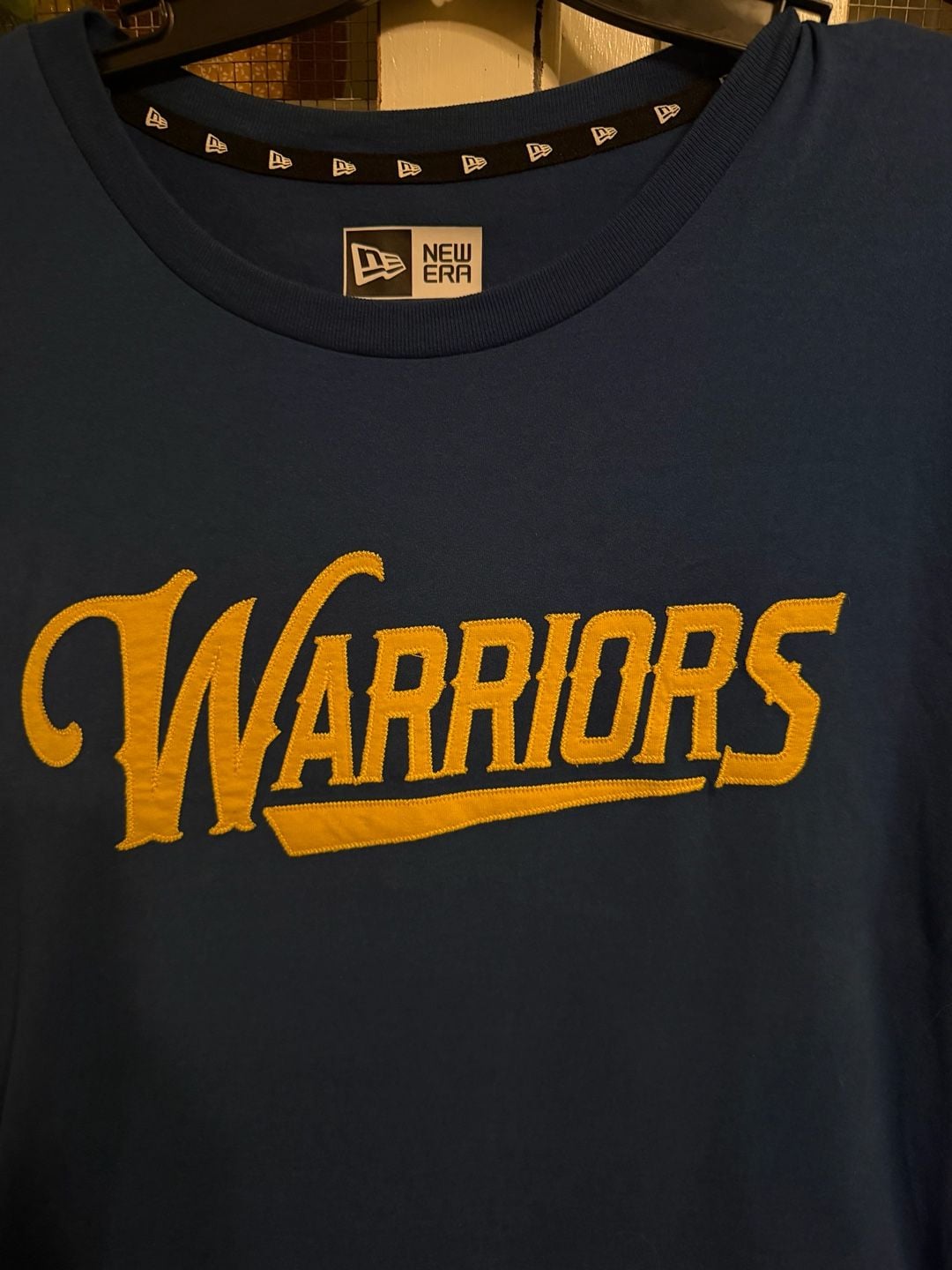 New Era Golden State Warriors T-Shirt Size L Blue Embroidered Logo 4