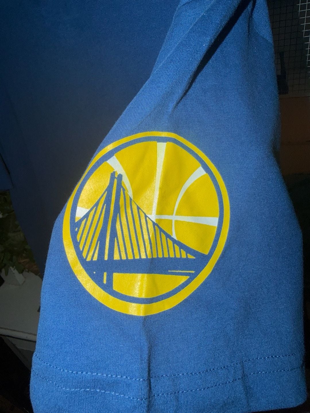 New Era Golden State Warriors T-Shirt Size L Blue Embroidered Logo 7