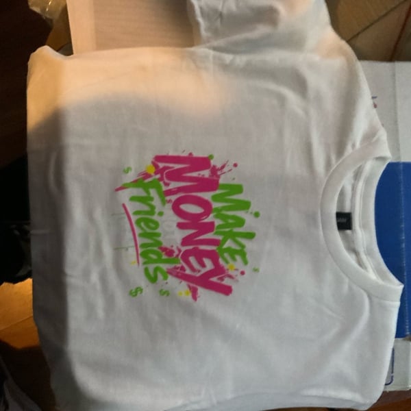 Gildan Make Money Not Friends T-Shirt White S
