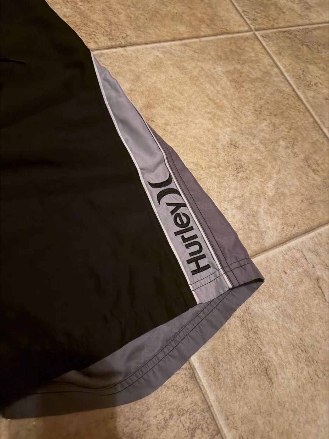 Hurley Board Shorts Size 36/L Black Gray Surf Swim Trunks 4