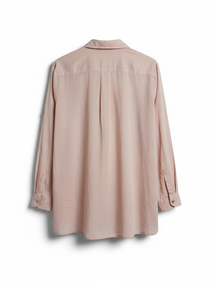 Donna Karan New York Linen Button Down Shirt Pink 3