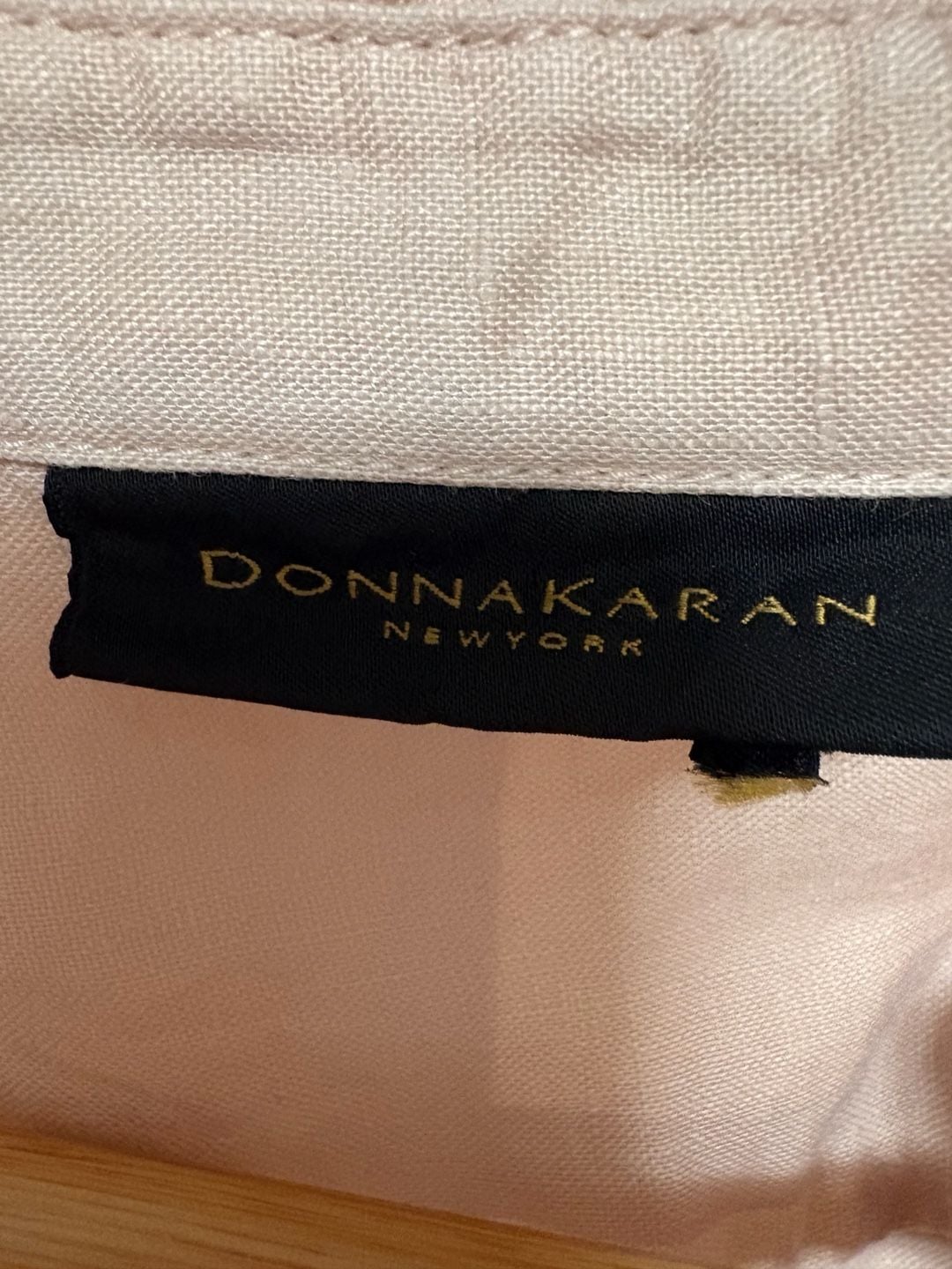 Donna Karan New York Linen Button Down Shirt Pink 4