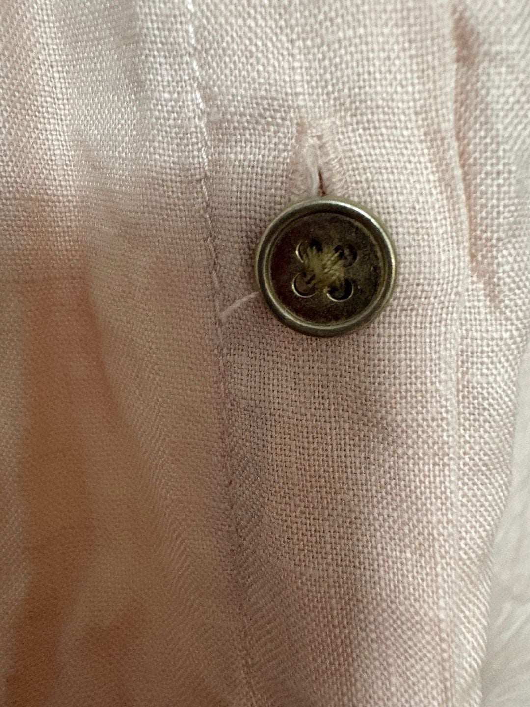 Donna Karan New York Linen Button Down Shirt Pink 5