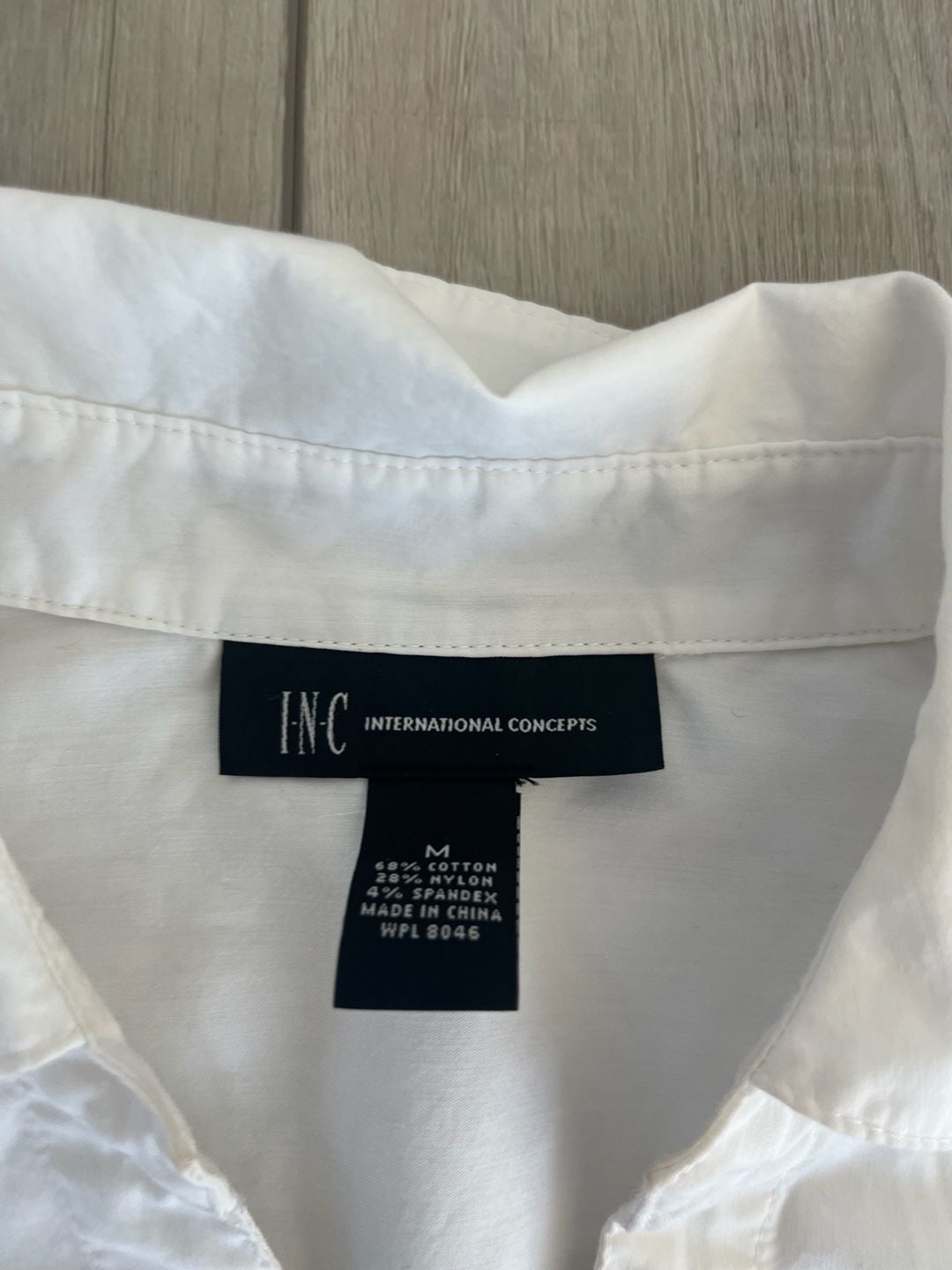 INC International Concepts Twist Front Blouse Size M White Long Sleeve 4