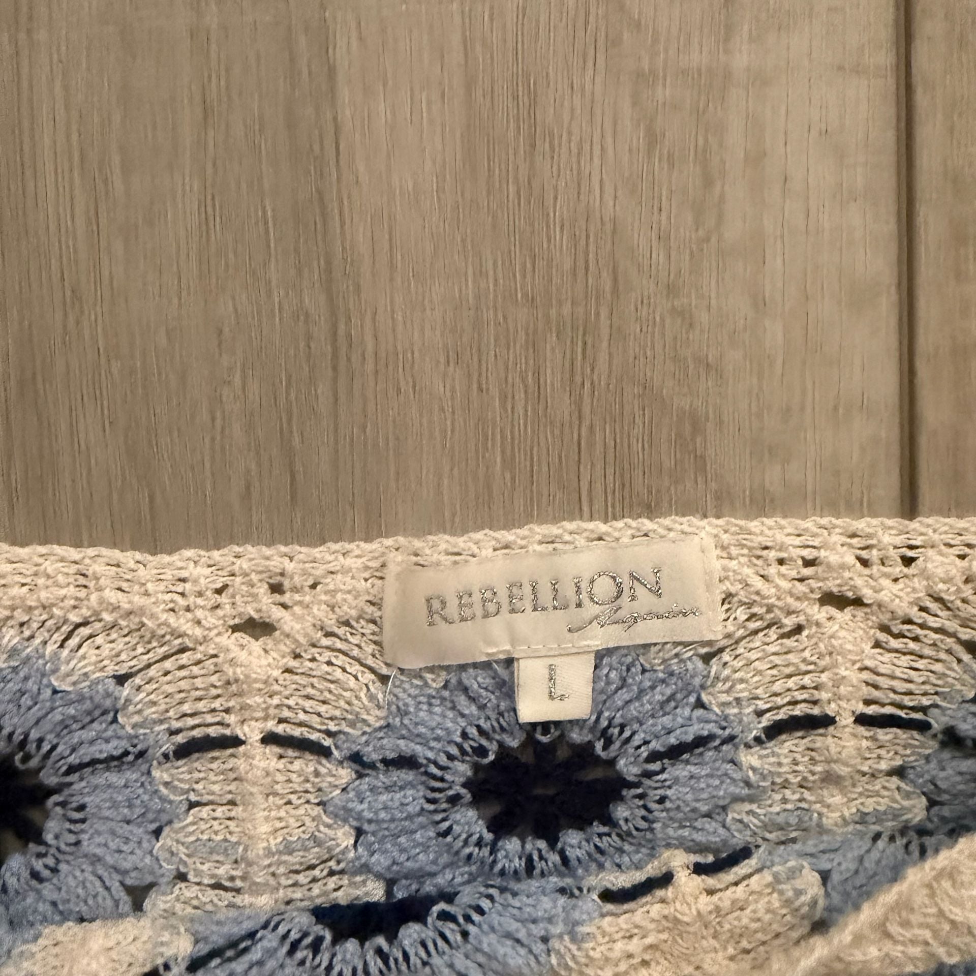 Rebellion Crochet Two Piece Set Size L Blue Floral 2